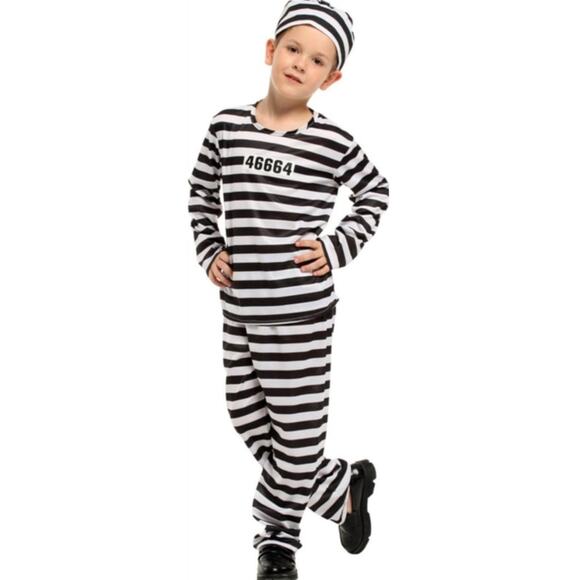 Striped Parent Child Prisoner Costume